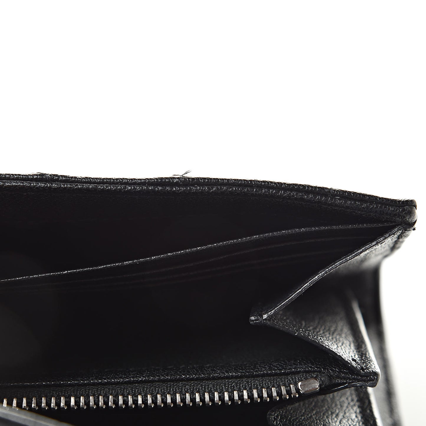 Lambskin Mixed Matelasse Quilted Large Monogram Envelope Wallet Black