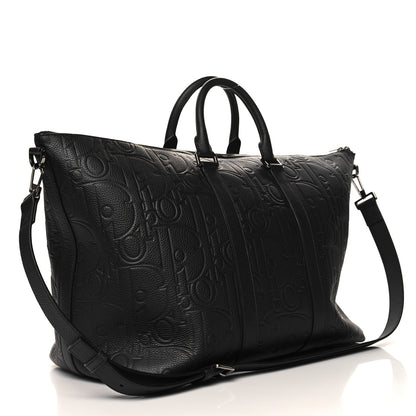 Christian Dior Grained Calfskin Embossed Dior Gravity Weekender 40 Black 2 of 9