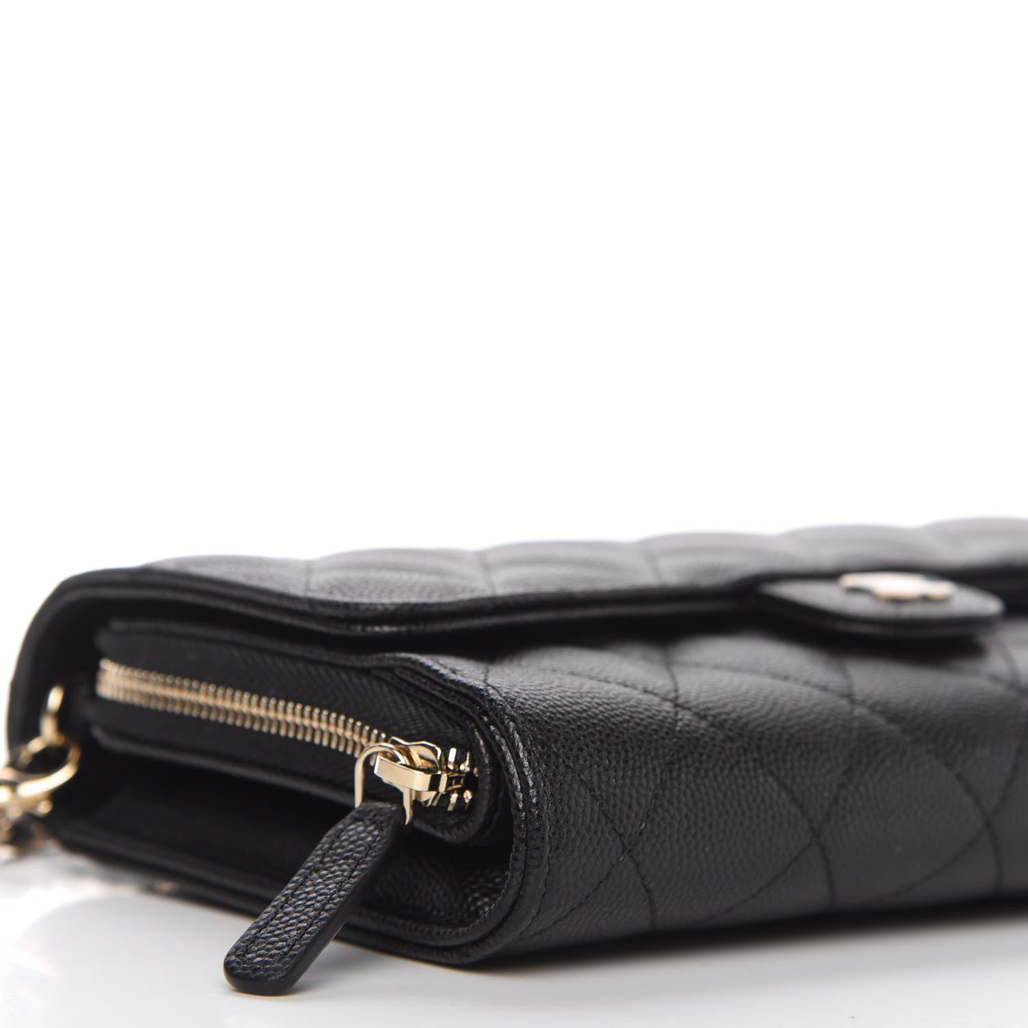 Chanel Caviar Quilted Flap Phone Holder With Chain Black 6 of 12
