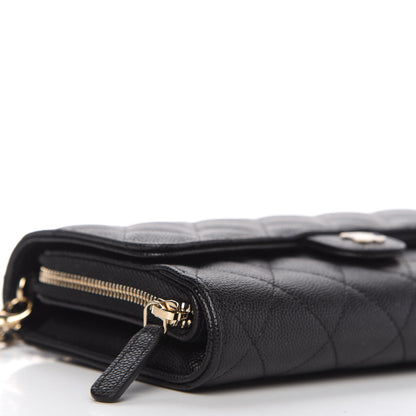 Chanel Caviar Quilted Flap Phone Holder With Chain Black 6 of 12