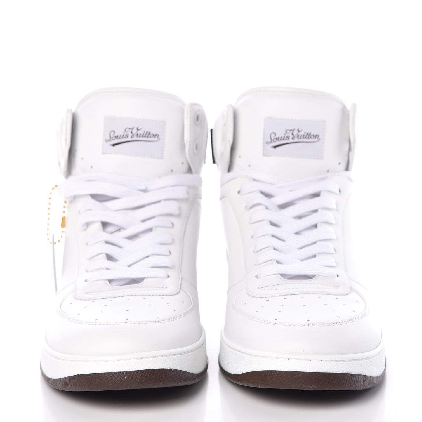 Calfskin Rivoli High Top Sneakers 8 White