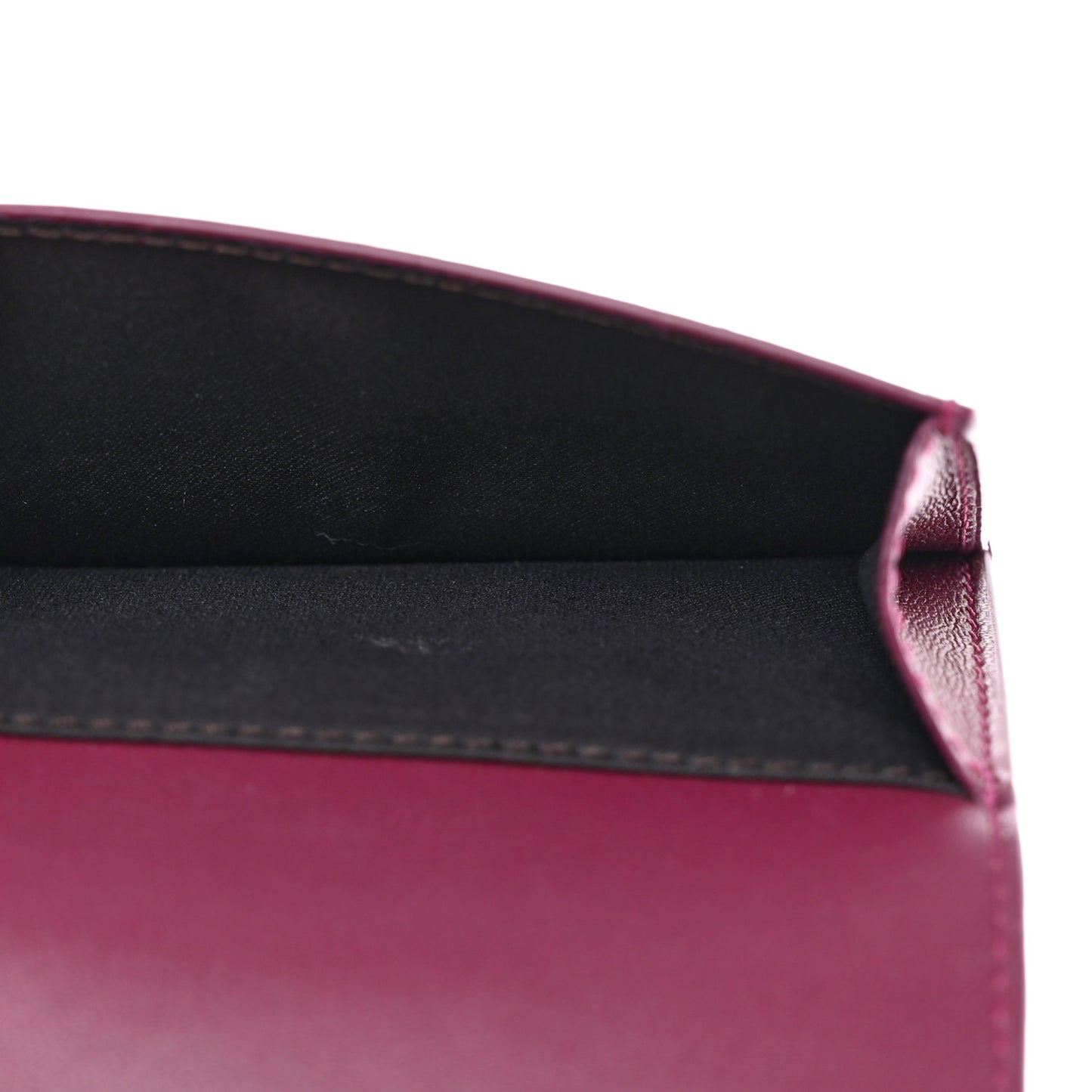 Nappa Matisse Enamel FF Diagonal Embossed Fold Over Card Holder Wallet Rosso Roma