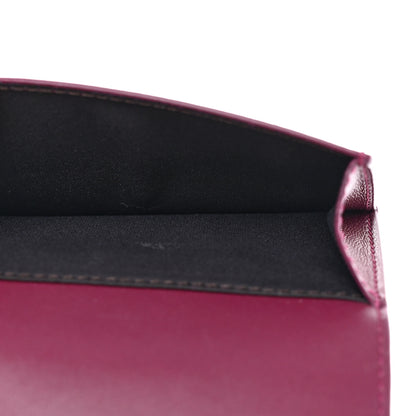 Fendi Nappa Matisse Enamel FF Diagonal Embossed Fold Over Card Holder Wallet Rosso Roma 5 of 8