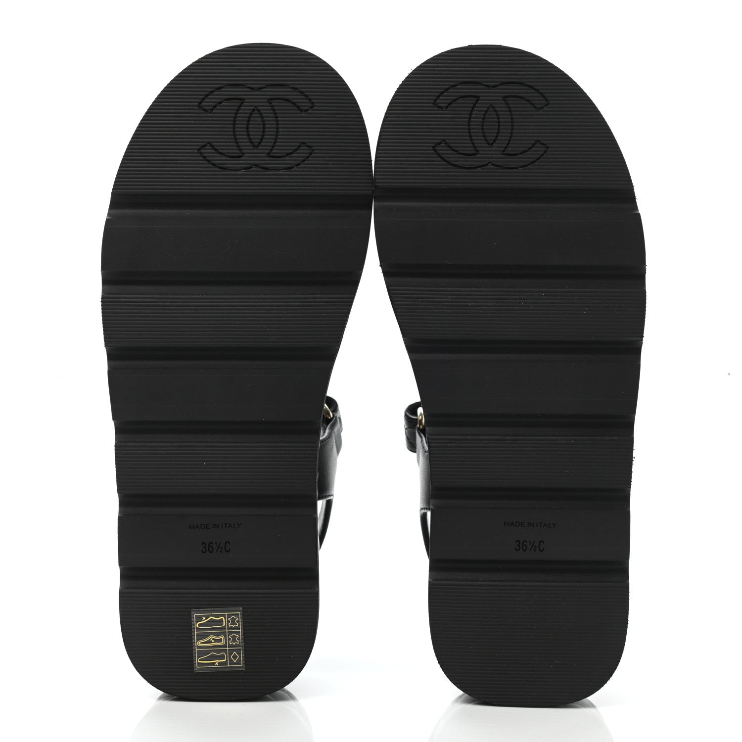 Chanel Lambskin Quilted Platform Sandals 36.5 Black 5 of 9