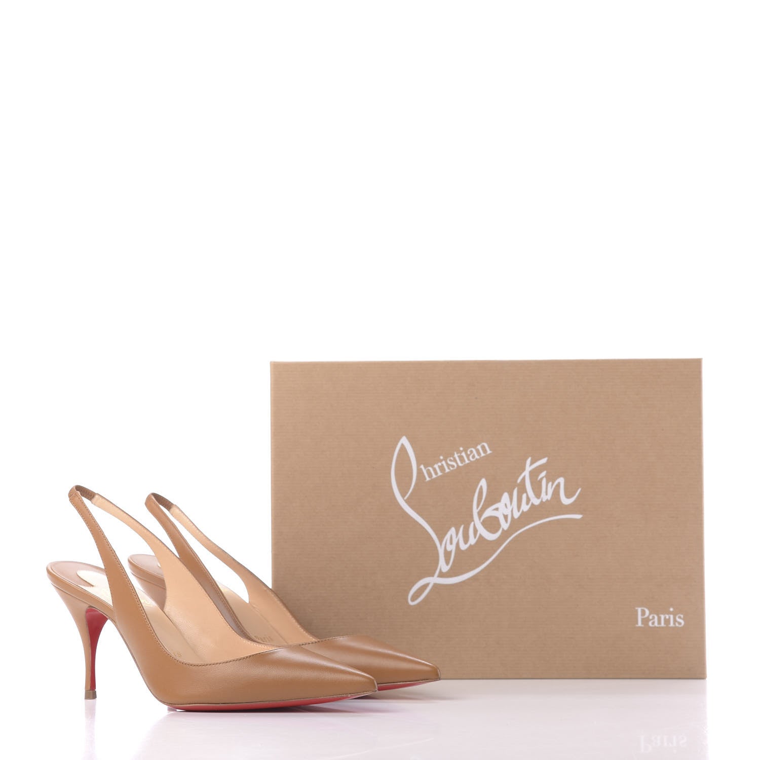 Christian Louboutin Nappa Clare Sling 80 Pumps 35 Cafe Creme 10 of 10
