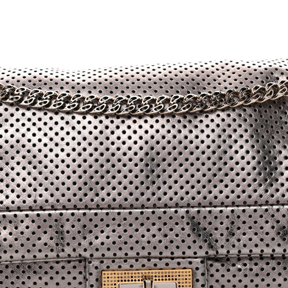 Chanel Metallic Crackled Calfskin Perforated Drill Flap Bronze 8 of 10
