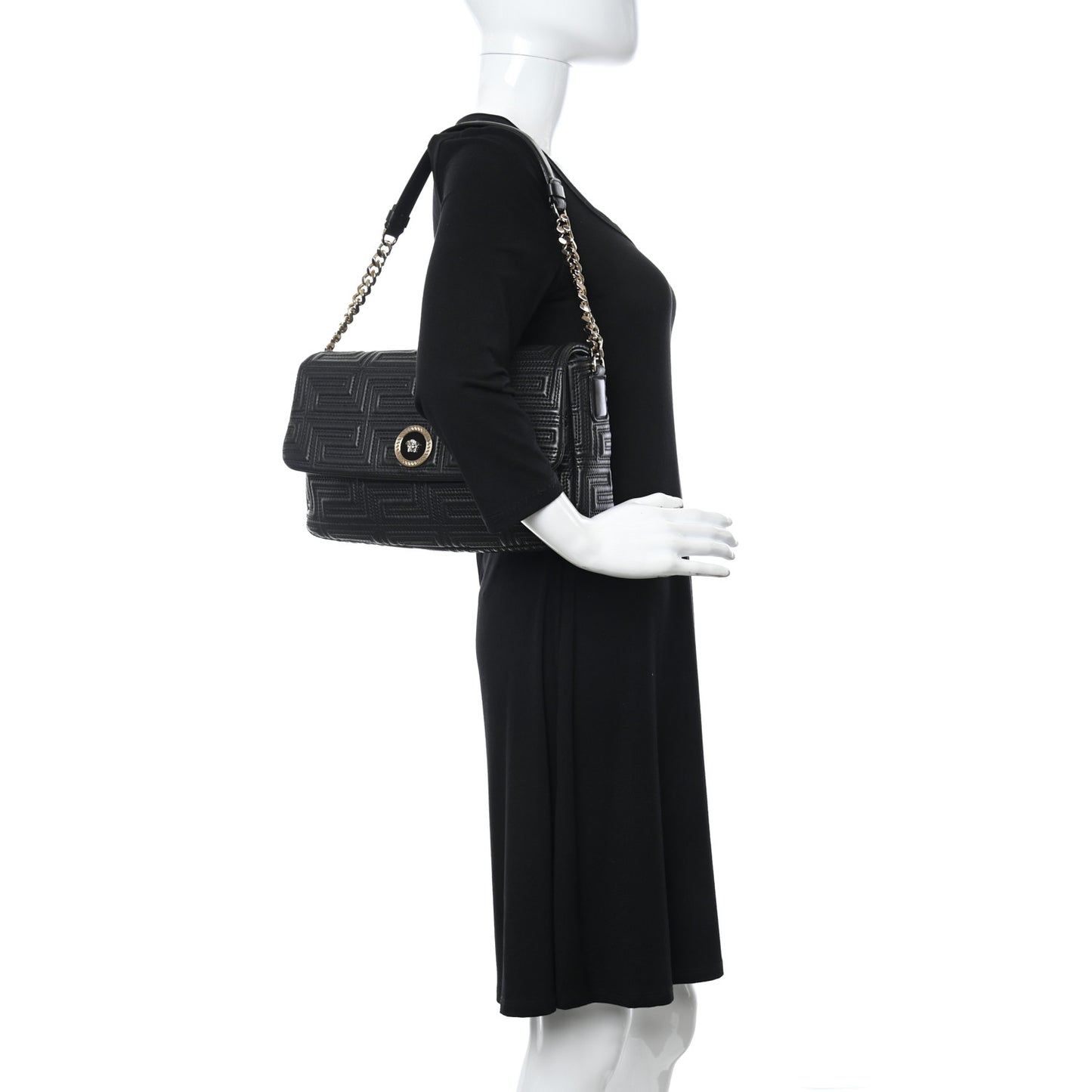 Calfskin Icon Quilted Flap Black