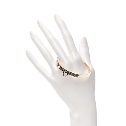 Hermes 18K Rose Gold Black Spinel PM Collier de Chien Bracelet ST 2 of 6