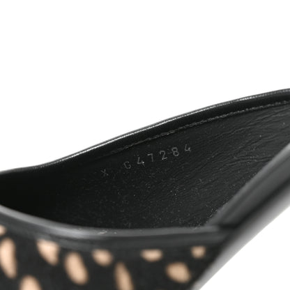 Chanel Pony Hair Lambskin Patent Calfskin Cap Toe Mules 39 Black White Green 8 of 8