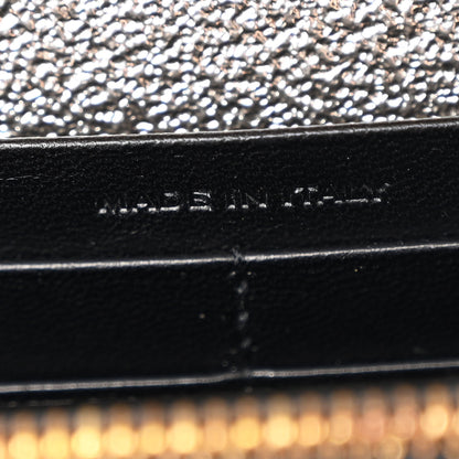 Saint Laurent Metallic Grain De Poudre Matelasse Chevron Monogram Chain Wallet Gold 8 of 11