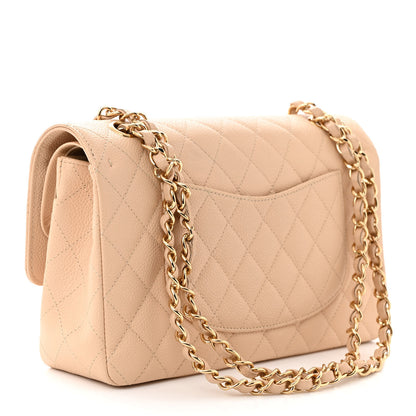 Chanel Caviar Quilted Medium Double Flap Beige 3 of 11