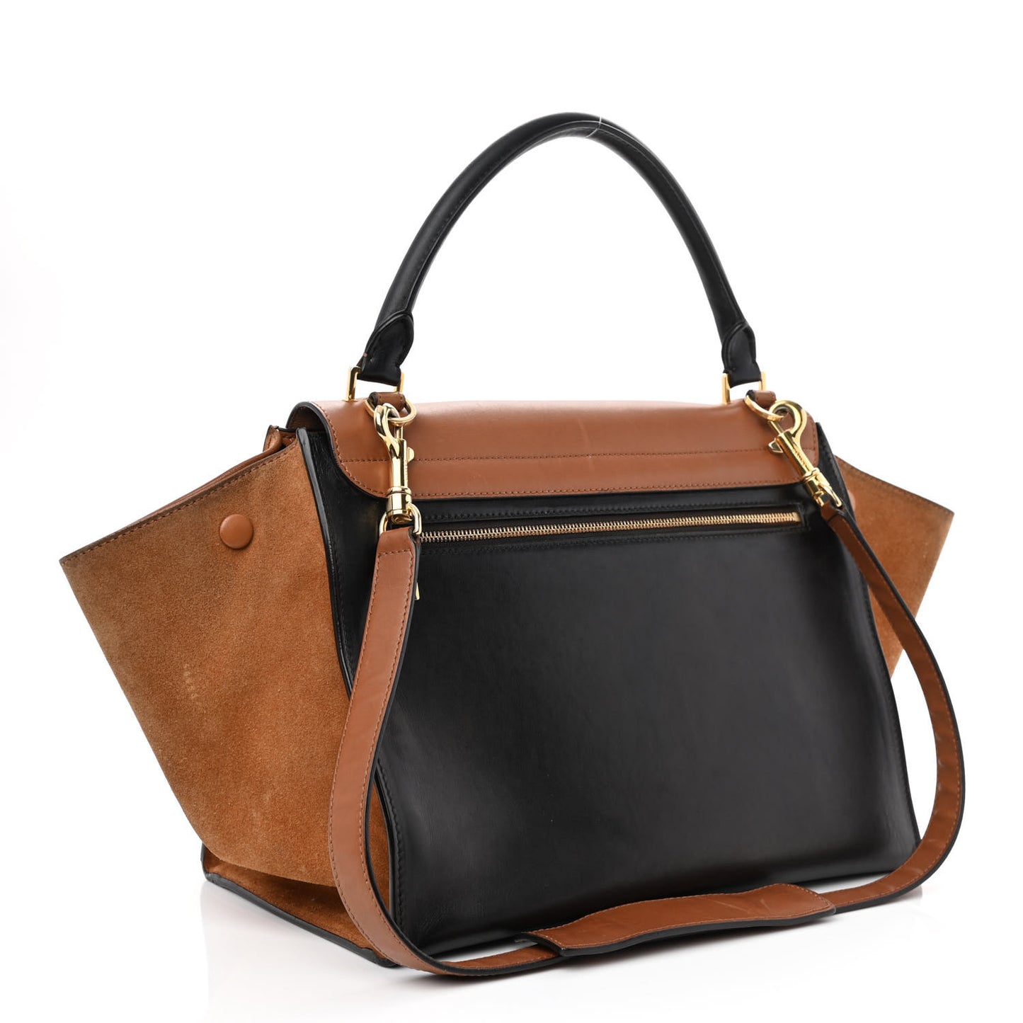 Satin Baby Grained Calfskin Medium Tri-Color Trapeze Tan