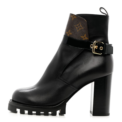 Louis Vuitton Calfskin Monogram Star Trail Ankle Boots 40 Black 1 of 14