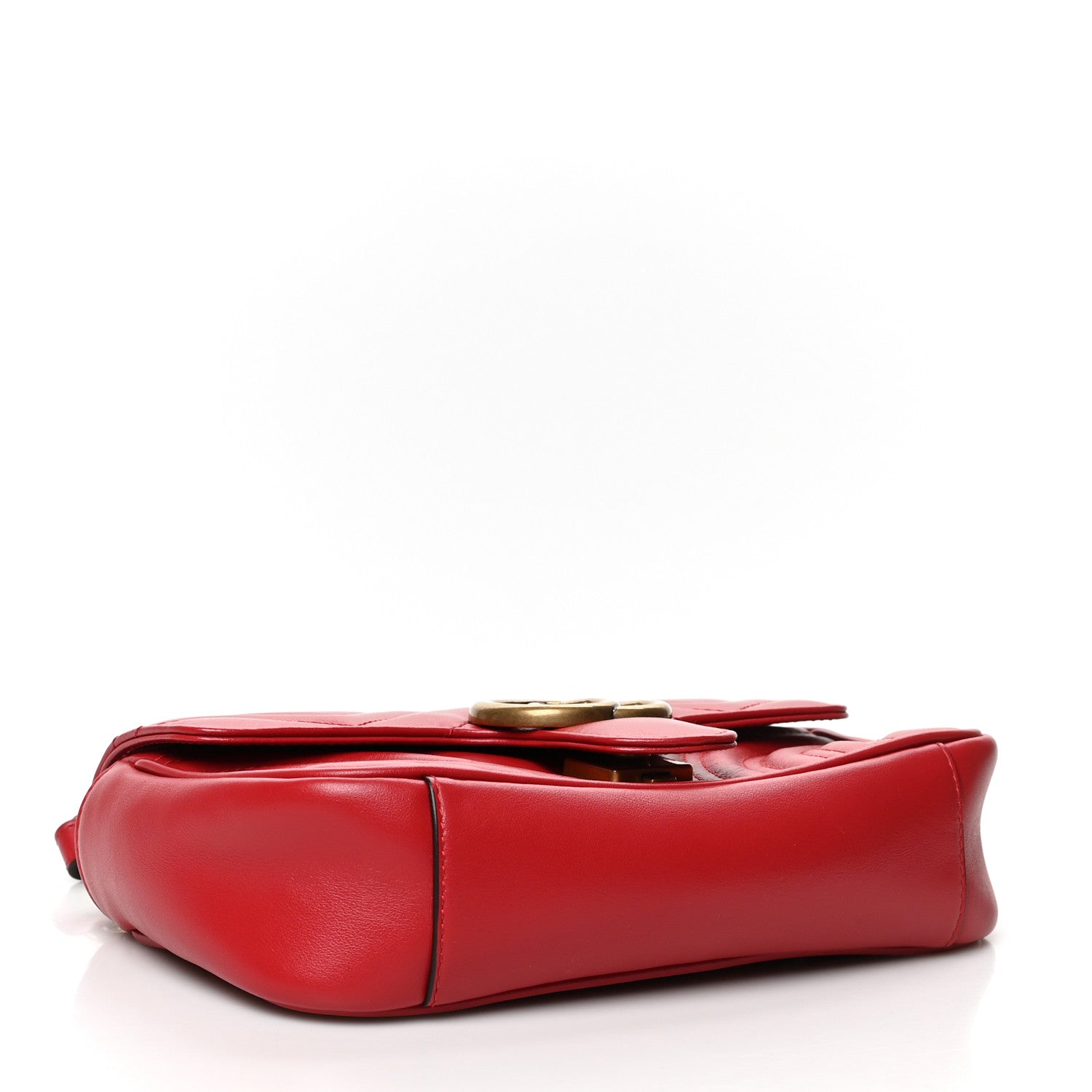 Gucci Calfskin Matelasse Mini GG Marmont Shoulder Bag Hibiscus Red 4 of 8