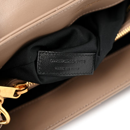 Saint Laurent Calfskin Y Quilted Monogram Medium Loulou Chain Satchel Dark Beige 7 of 11