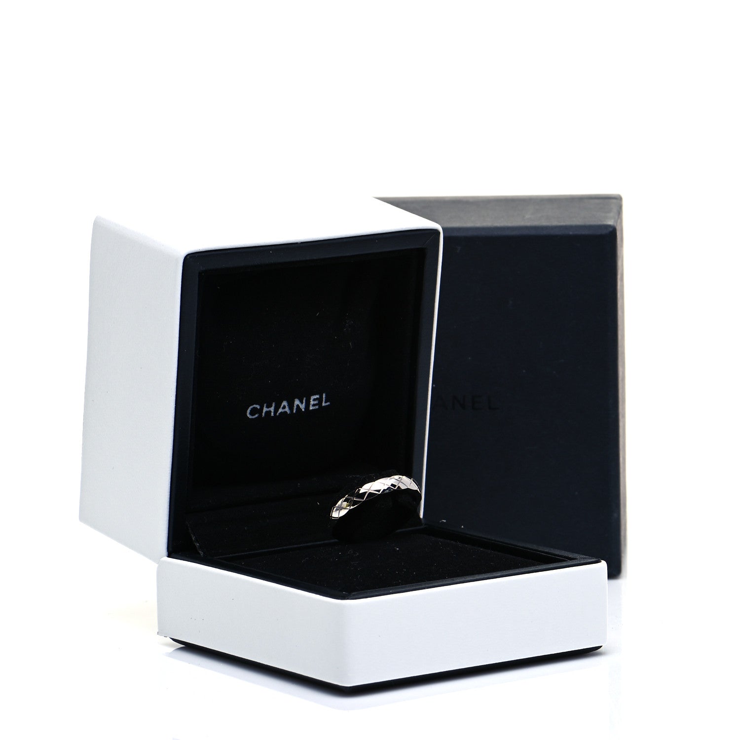 Chanel 18K White Gold Mini Coco Crush Ring 52 6 5 of 5