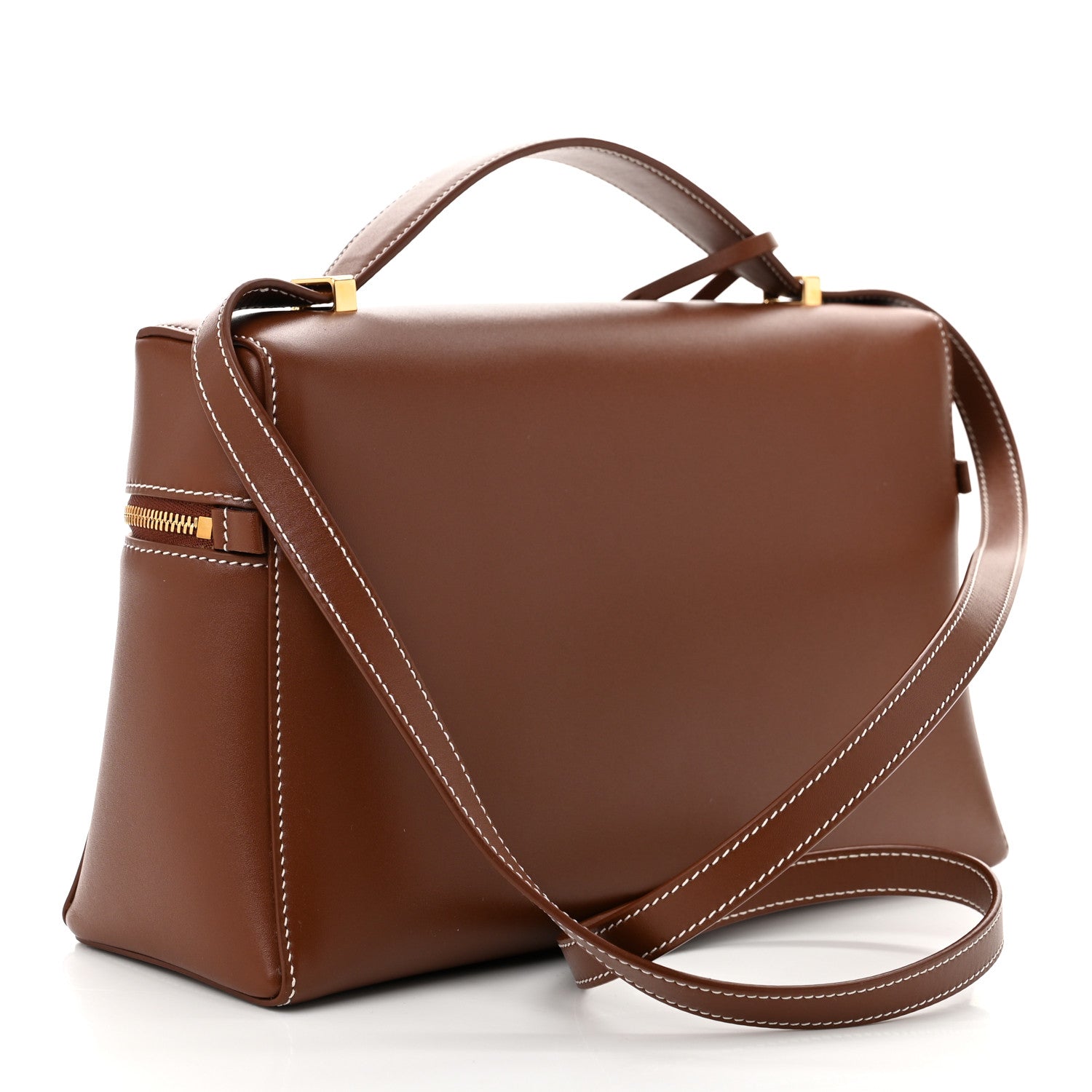 Loro Piana Saddle Calfskin Extra Bag L27 Bark Tree 3 of 9
