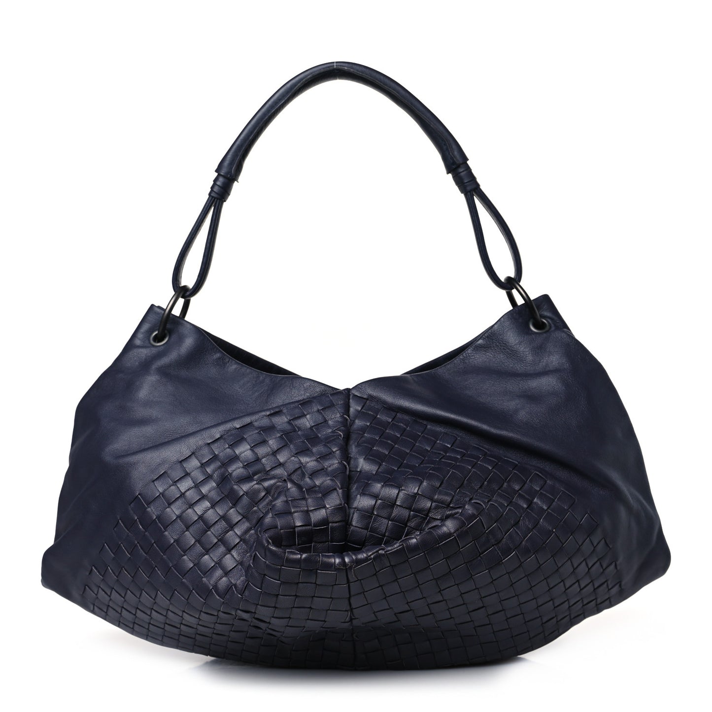 Nappa Intrecciato Aquilone Fortune Cookie Hobo Navy