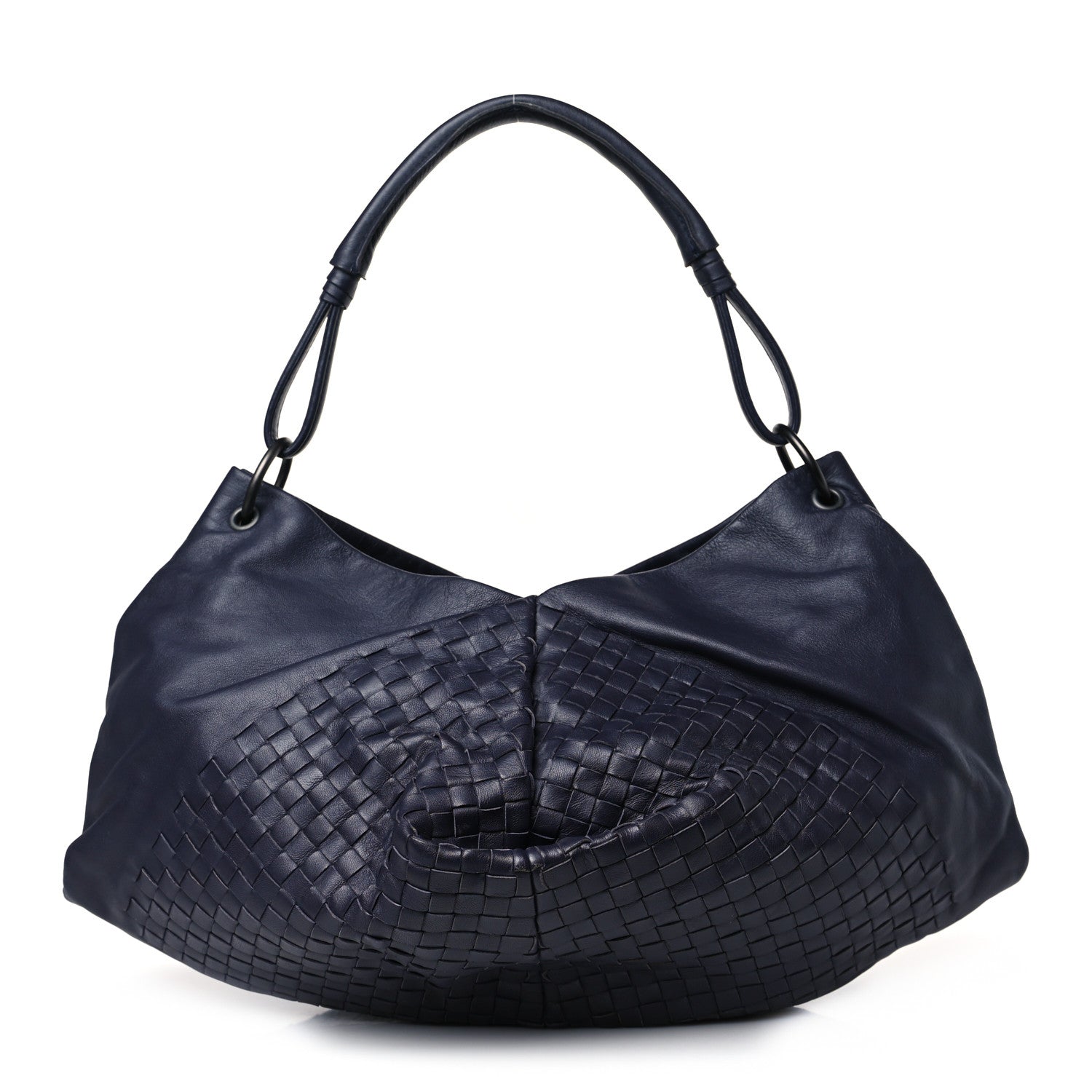 Bottega Veneta Nappa Intrecciato Aquilone Fortune Cookie Hobo Navy 1 of 8