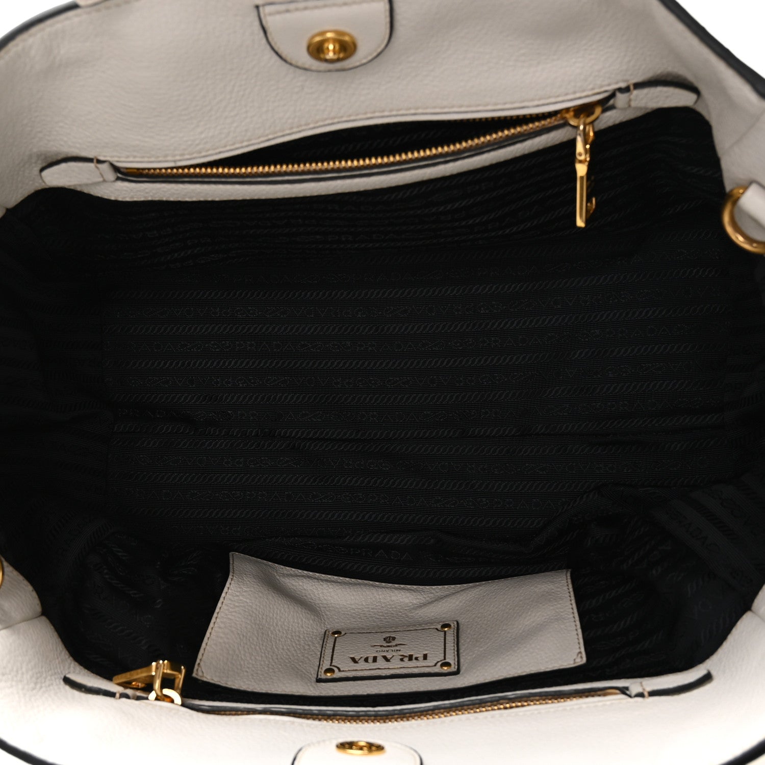 Prada Vitello Daino Shopping Tote Talco 5 of 10
