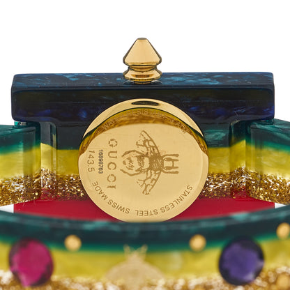 Gucci Stainless Steel Plexiglass Mother of Pearl 24mm Rainbow Quartz Watch 4 of 5