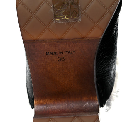 Chanel Crackled Sheepskin CC Mules 36 Black 7 of 10