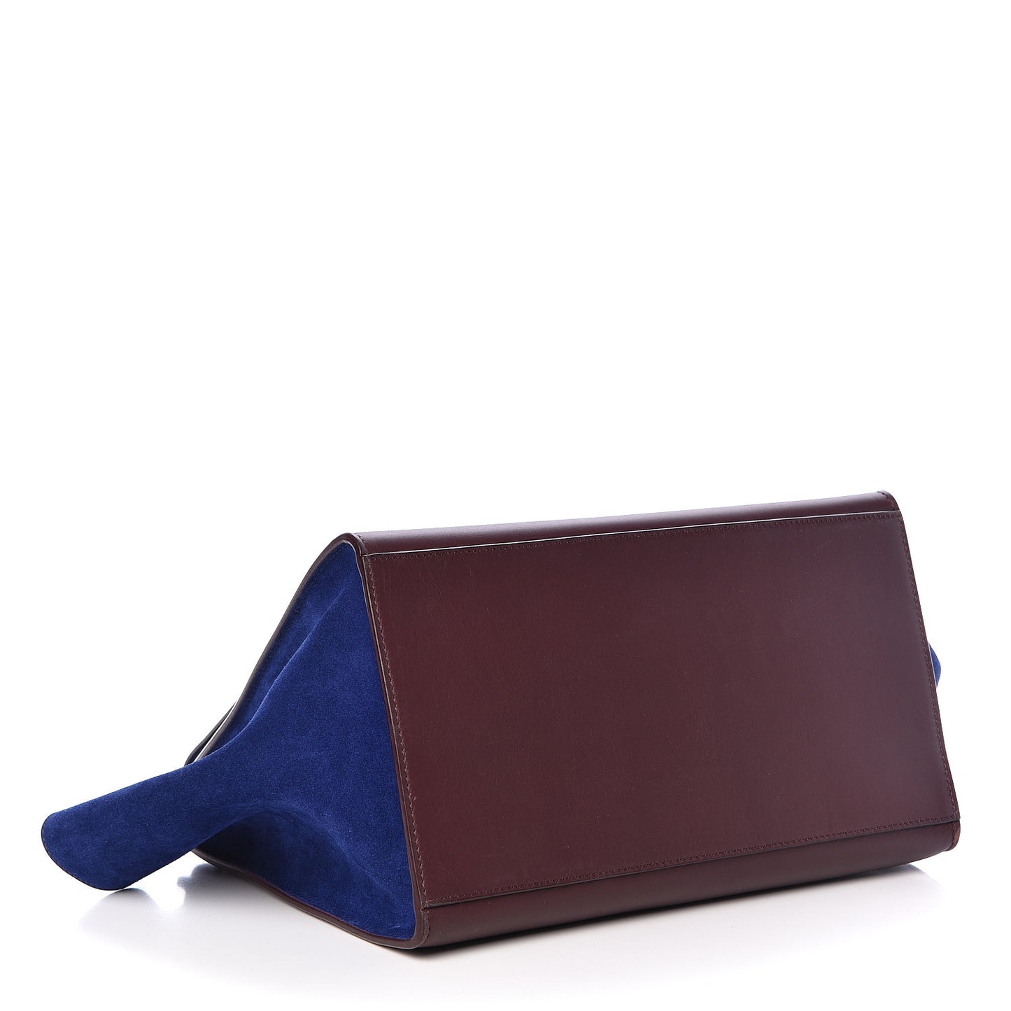 Smooth Calfskin Suede Medium Bi-Color Trapeze Burgundy