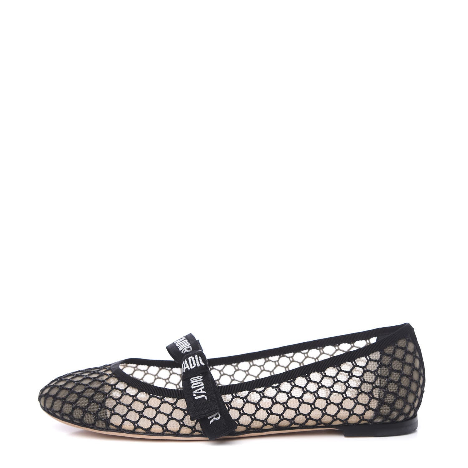 Christian Dior Resille Ribbon Miss J'Adior Ballet Flat 39.5 Black 1 of 9