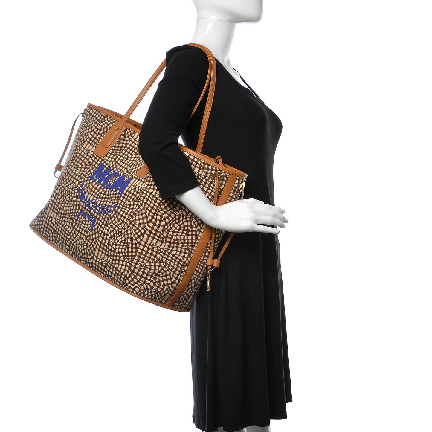 Visetos Large Liz Reversible Shopper Tote Cognac