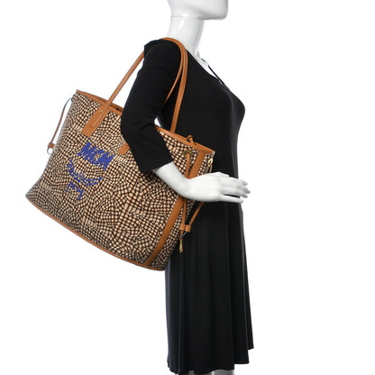 MCM Visetos Large Liz Reversible Shopper Tote Cognac 2 of 14