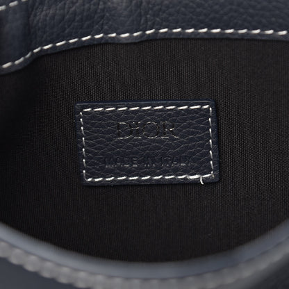 Christian Dior X KAWS Grained Calfskin Saddle Pouch Navy Blue 7 of 8