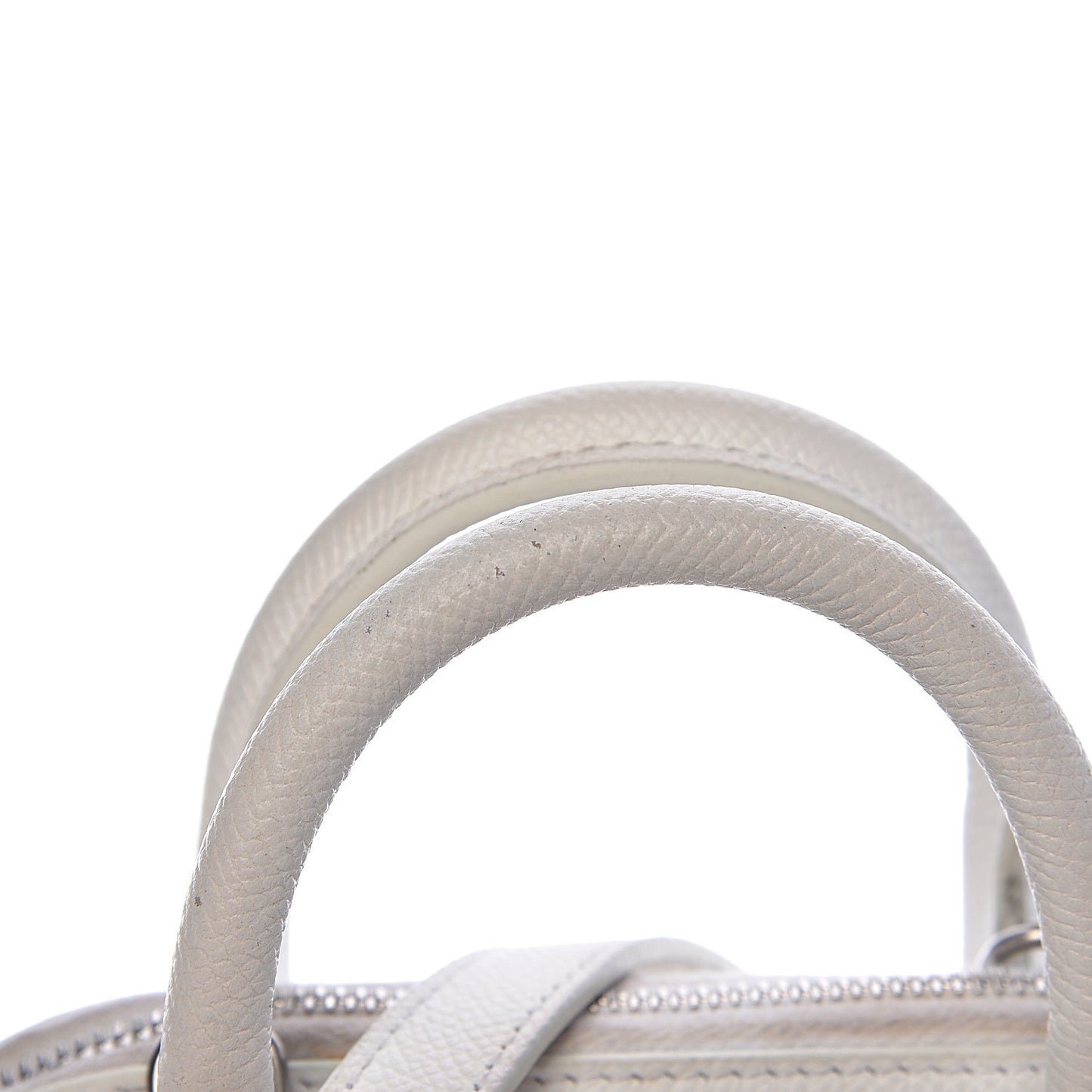 Grained Calfskin XXS Ville Top Handle Bag White Black