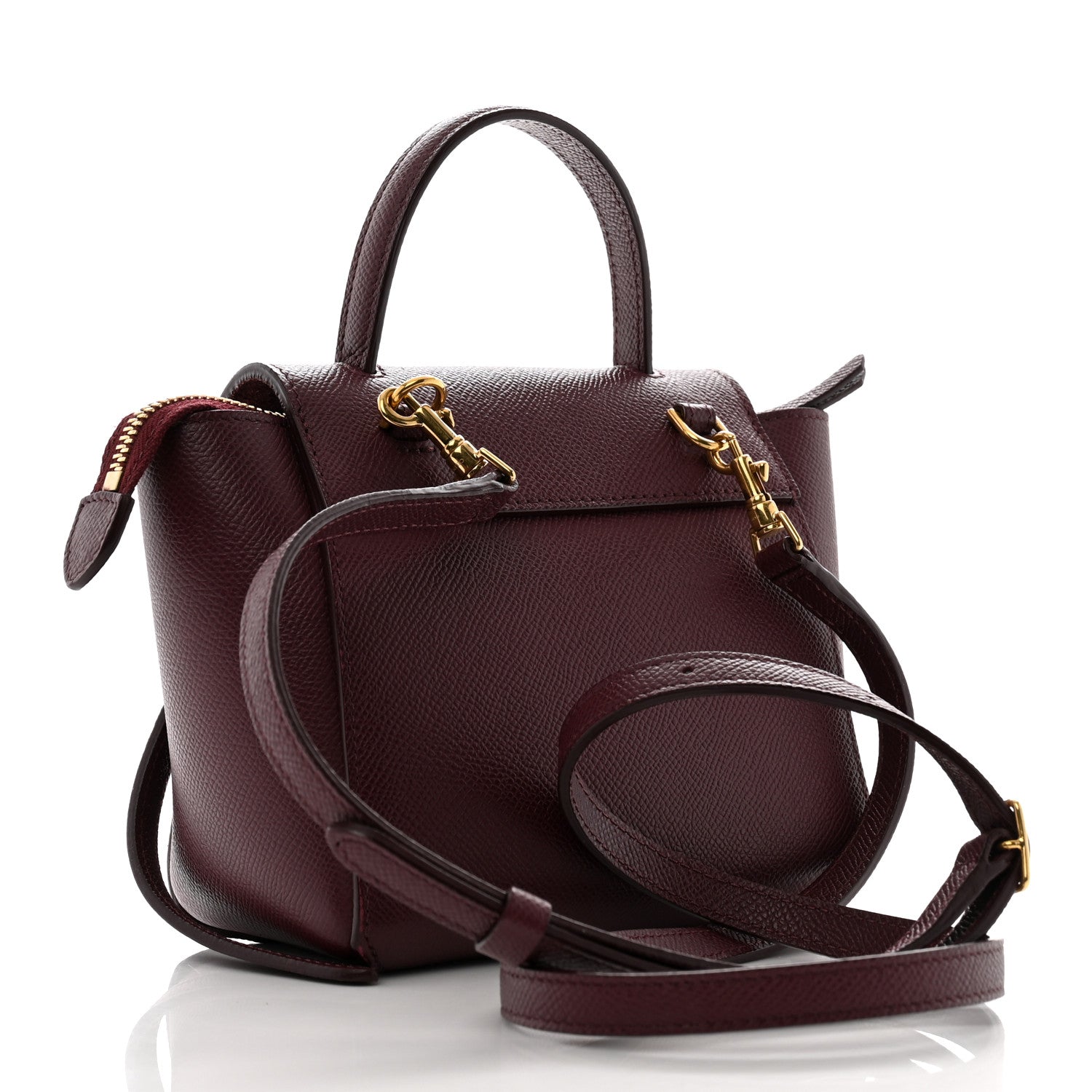 Celine Grained Calfskin Pico Belt Bag Acai 3 of 9