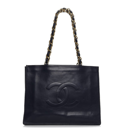 Chanel Lambskin CC Tote Navy 1 of 12