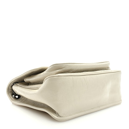 Saint Laurent Crinkled Calfskin Matelasse Monogram Medium Niki Chain Satchel Blanc Vintage 3 of 7