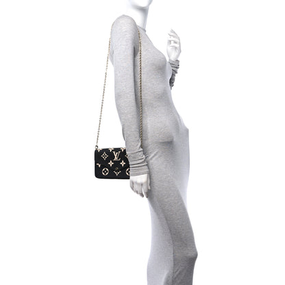 Louis Vuitton Empreinte Monogram Giant Felicie Pochette Black Beige 2 of 12