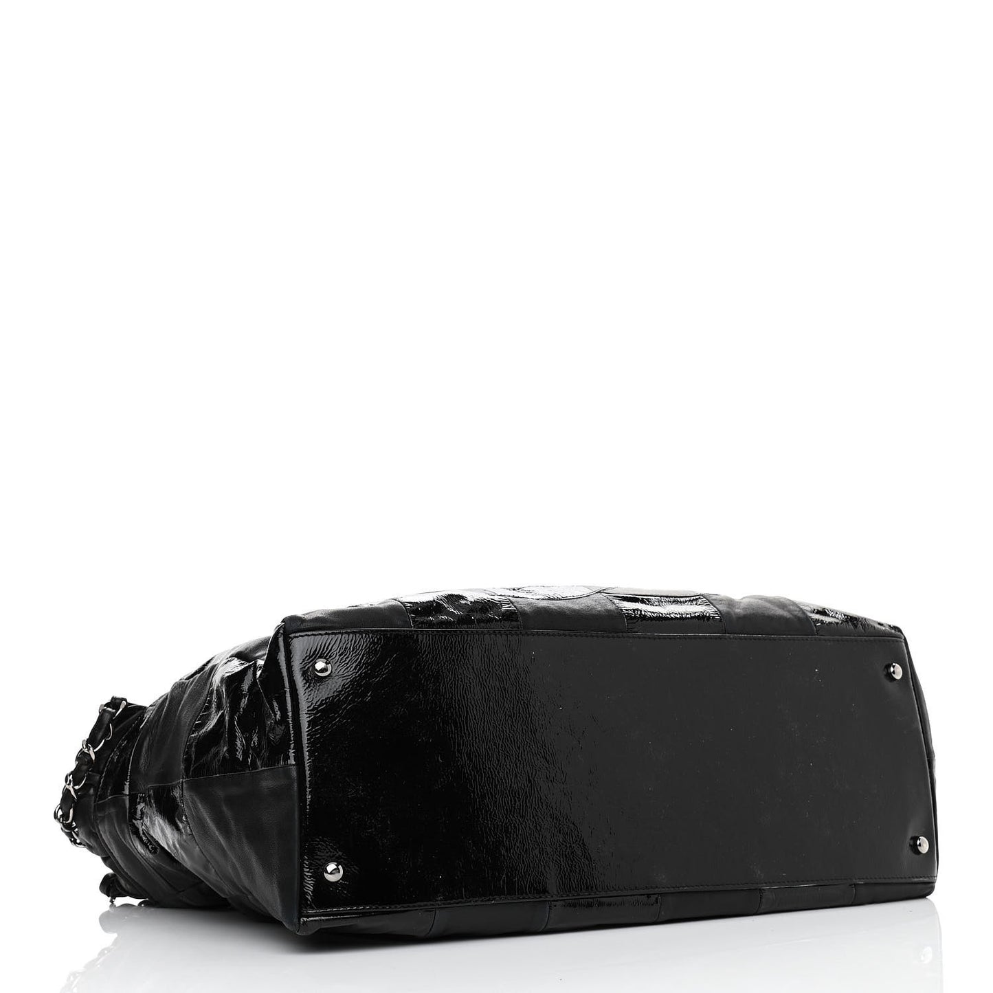 Lambskin Patent Calfskin Brooklyn Patchwork Hobo Black