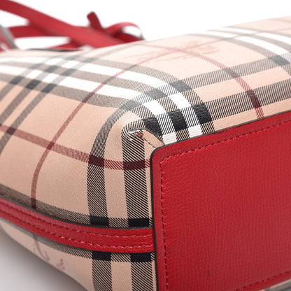 Burberry Haymarket Check Small Reversible Tote Poppy Red 12 of 13