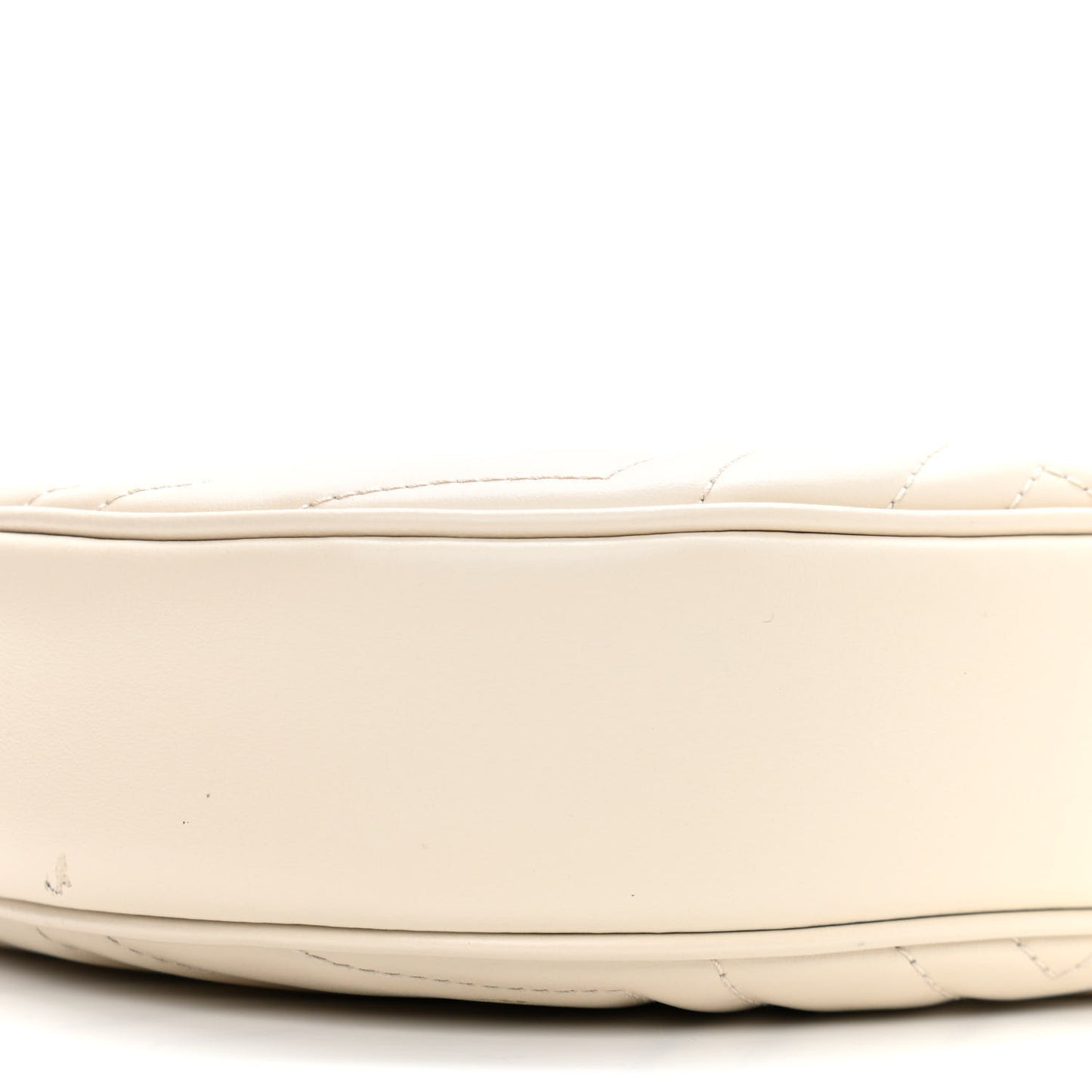 Calfskin Matelasse Chevron Mini GG Marmont Half Moon Hobo Mystic White