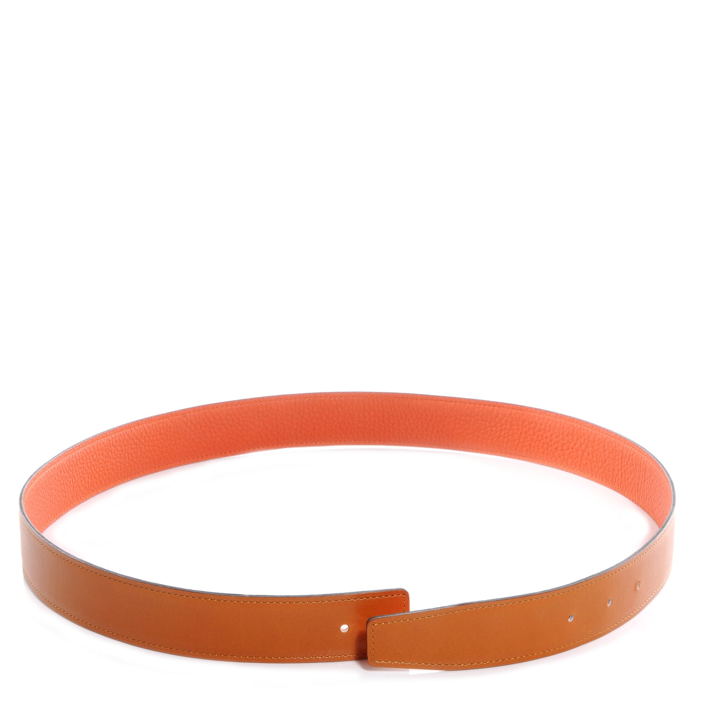 Box Clemence Reversible Belt Strap 85 Orange Fauve