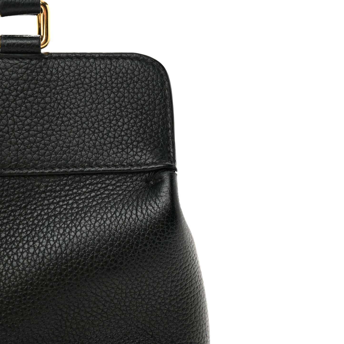 Grained Calfskin Small Cabas De France Black