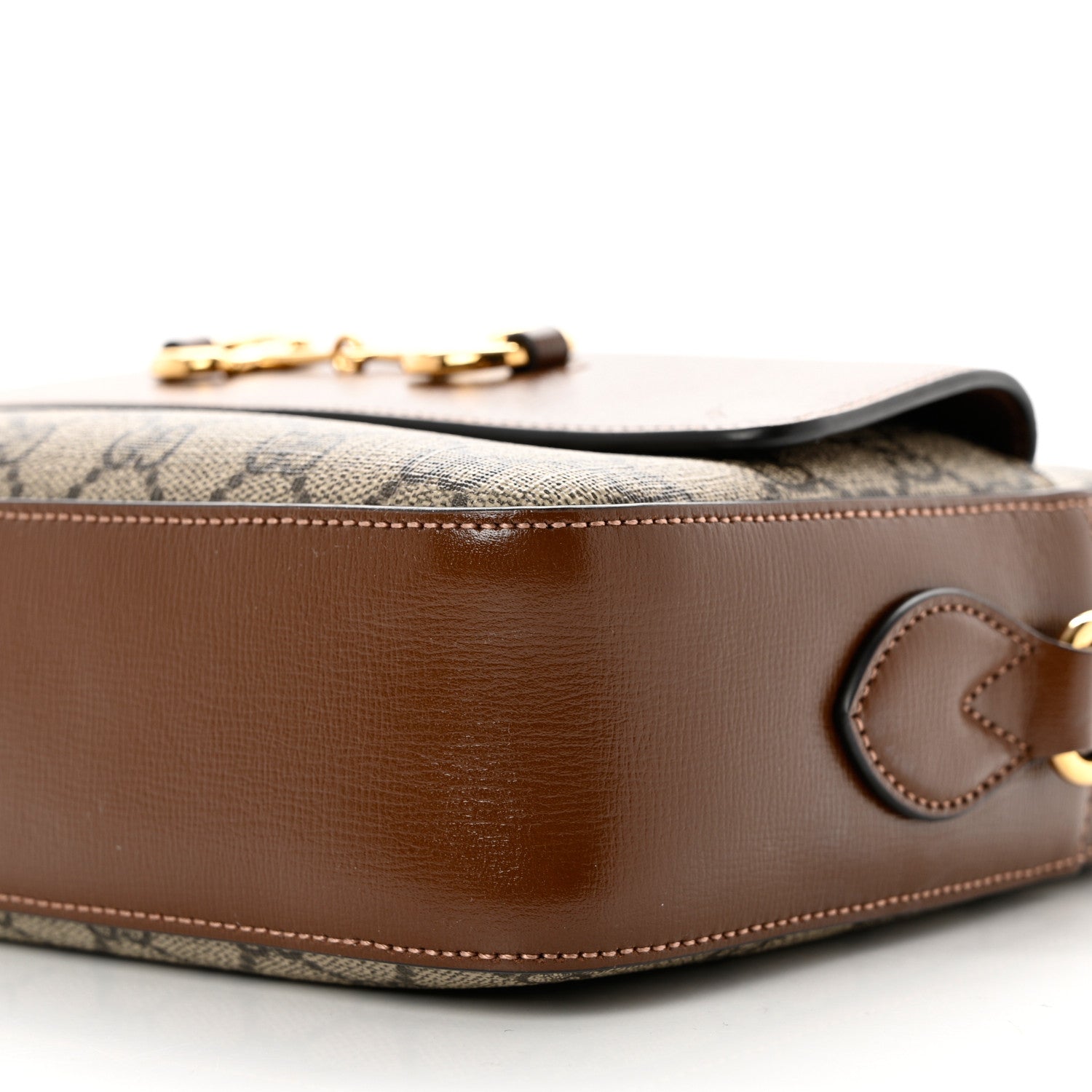Gucci GG Supreme Monogram Small Horsebit 1955 Shoulder Bag Beige Brown Sugar 9 of 9
