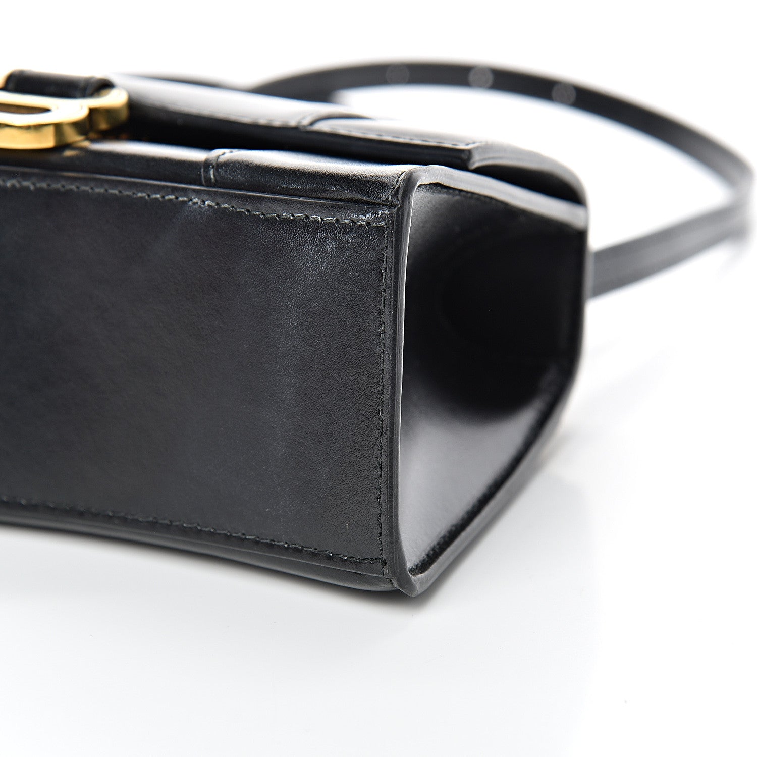 Balenciaga Shiny Box Calfskin Hourglass Top Handle Bag XS Black 9 of 14