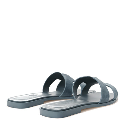 Hermes Suede Goatskin Oran Sandals 39 Bleu Tonnerre 39 Bleu Tonnerre 5 of 12