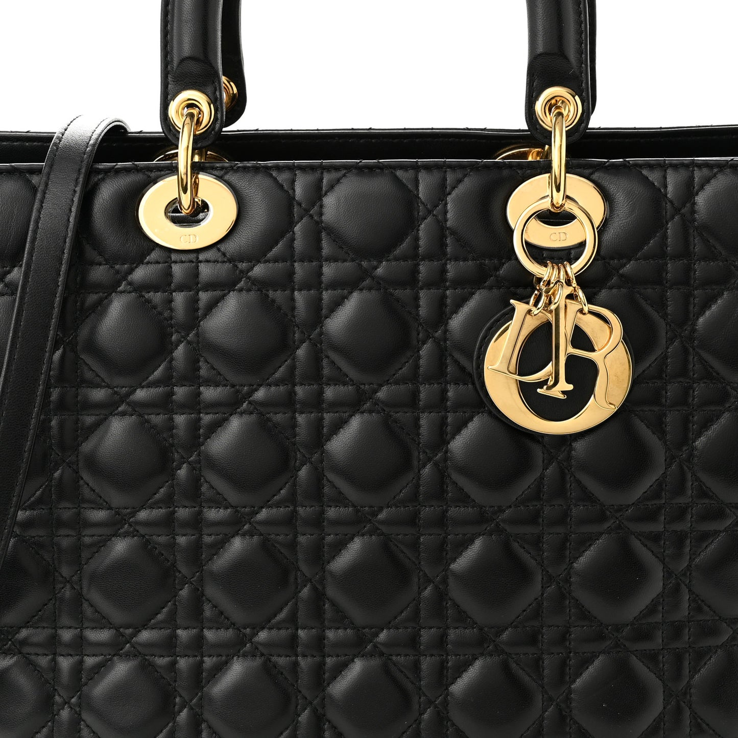 Lambskin Cannage Large Lady Dior Black