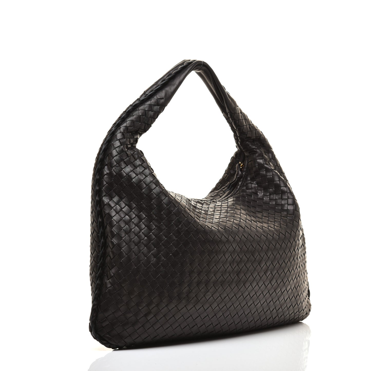 Nappa Intrecciato Large Veneta Hobo Black