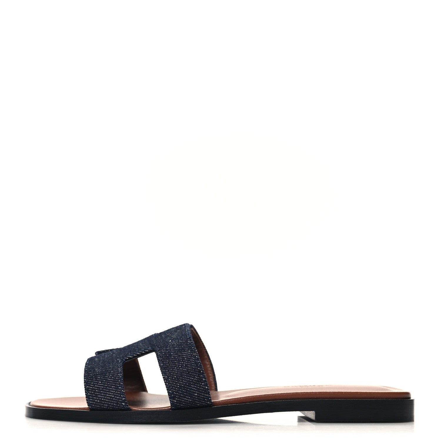 Hermes Denim Canvas Oran Sandals 35.5 Bleu Brut 1 of 8