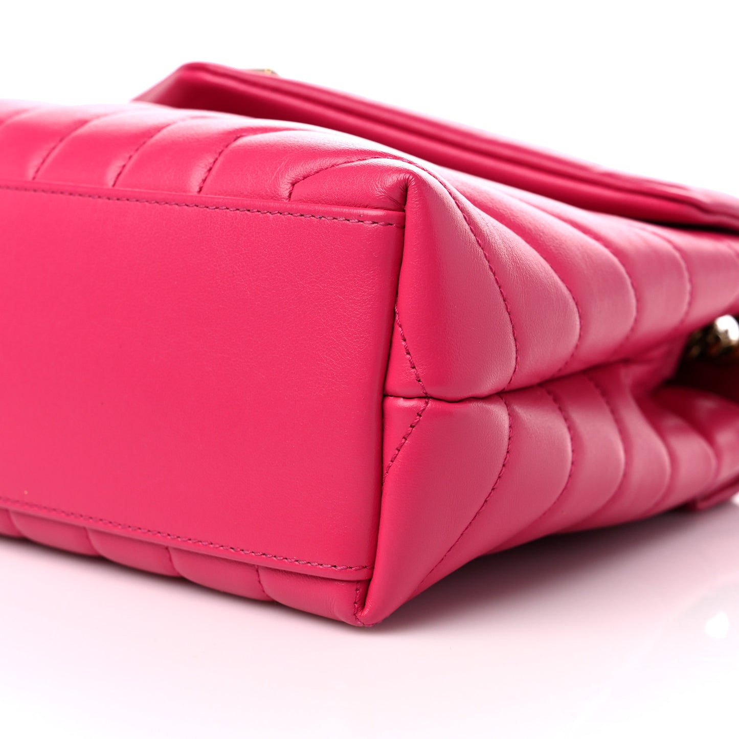 Calfskin Y Quilted Monogram Small Loulou Chain Satchel Fresh Fuchsia