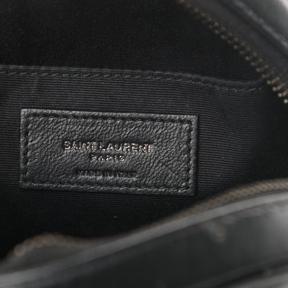 Saint Laurent Calfskin Matelasse Chevron Round Vinyle Camera Bag Black 6 of 13