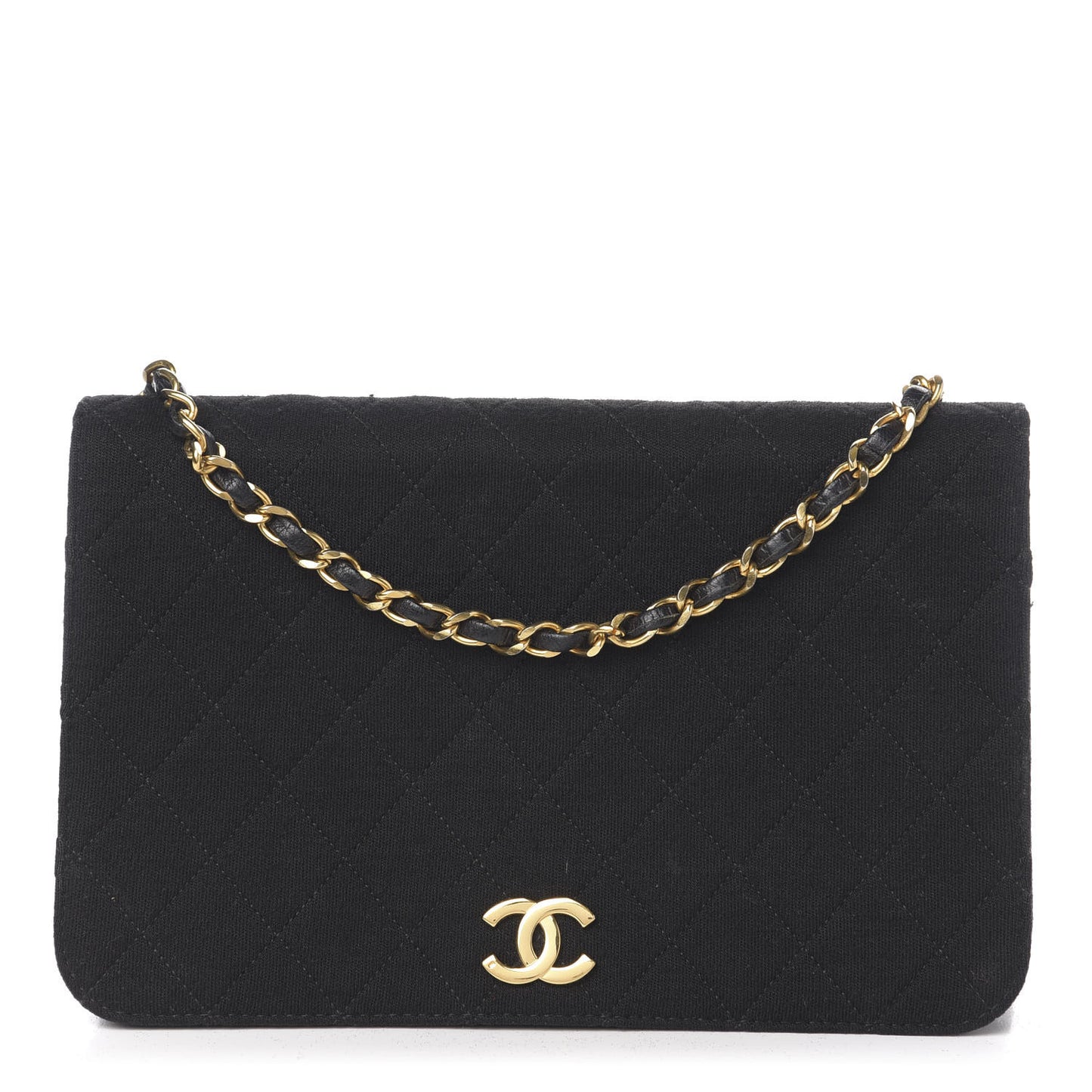 Jersey Quilted Wallet On Chain WOC Black